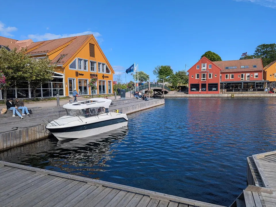 Bootsanleger an der Fiskebrygga in Kristiansand