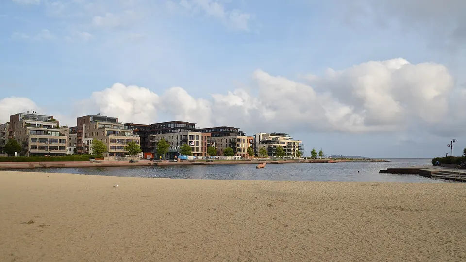 Sandstranden Bystranda i centrala Kristiansand