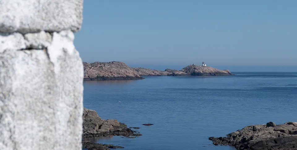 Lindesnes fyr von Markøy aus gesehen