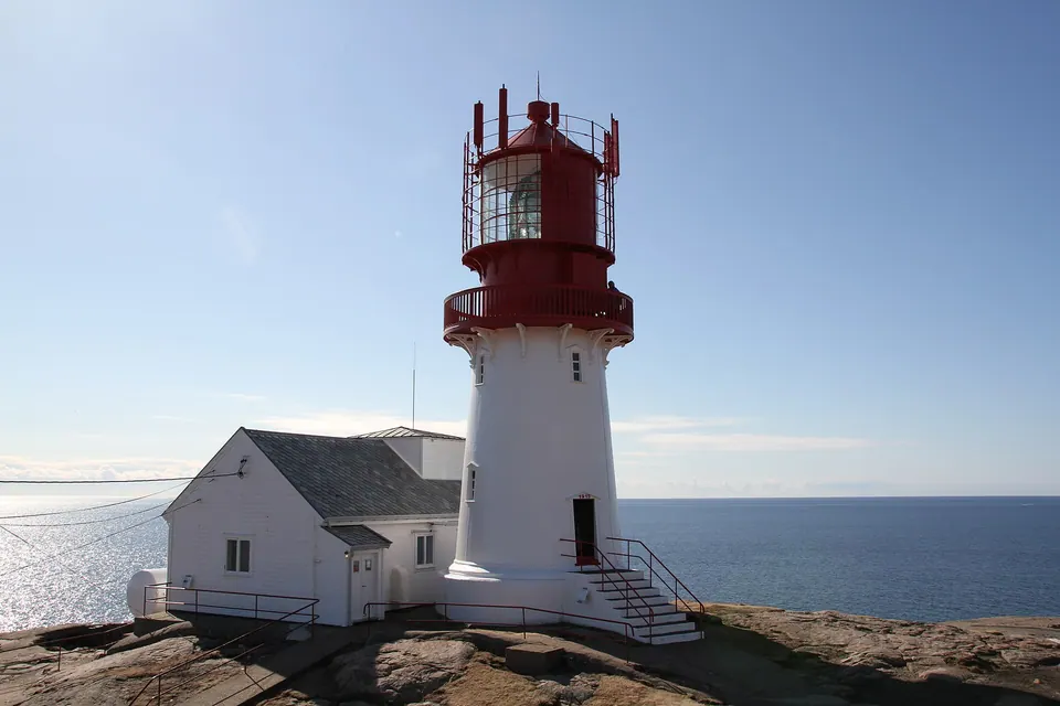 Lindesnes fyr med utsikt över havet