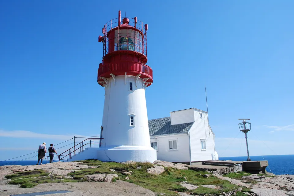 Besucher am Leuchtturm Lindesnes