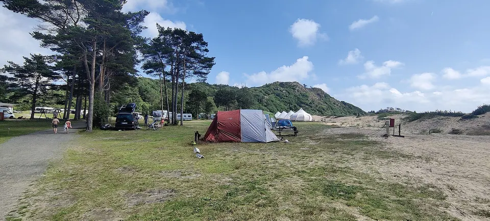 Familjecamping vid Lomsesanden nära Farsund